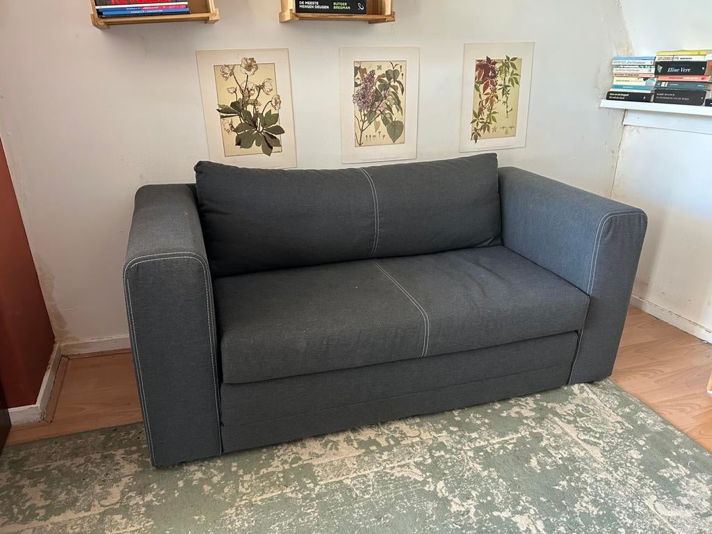 Compacte bank, Huis en Inrichting, Slaapkamer | Slaapbanken, Ophalen, Zo goed als nieuw, Tweepersoons, 140 cm