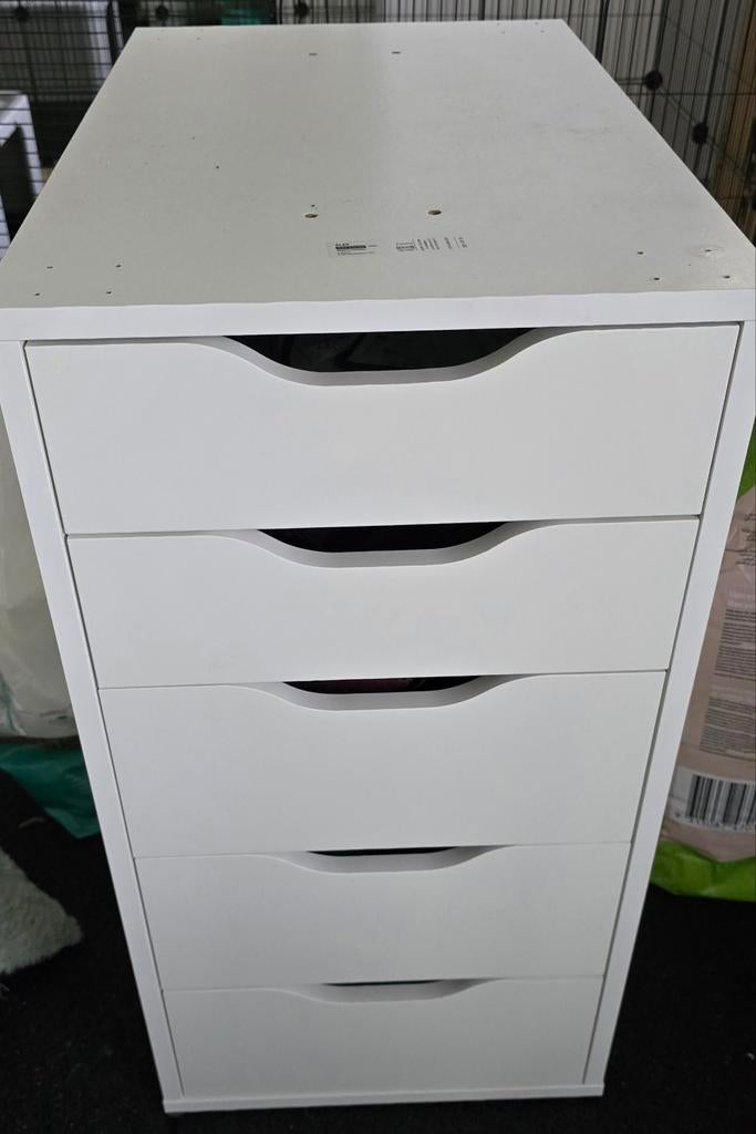 IKEA Alex ladeblok met 5 laden - Wit, Huis en Inrichting, Ophalen, Overige materialen, Gebruikt, 50 tot 75 cm
