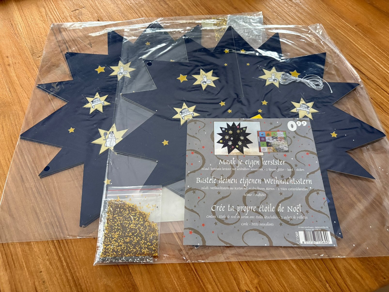 Kerstster, 2x, Ophalen, Nieuw, Papier of Karton, Knutselset