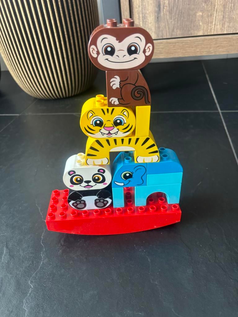 Lego Duplo Dierenstapel: Aap, Tijger, Panda, Olifant, Ophalen of Verzenden, Zo goed als nieuw, Overige merken