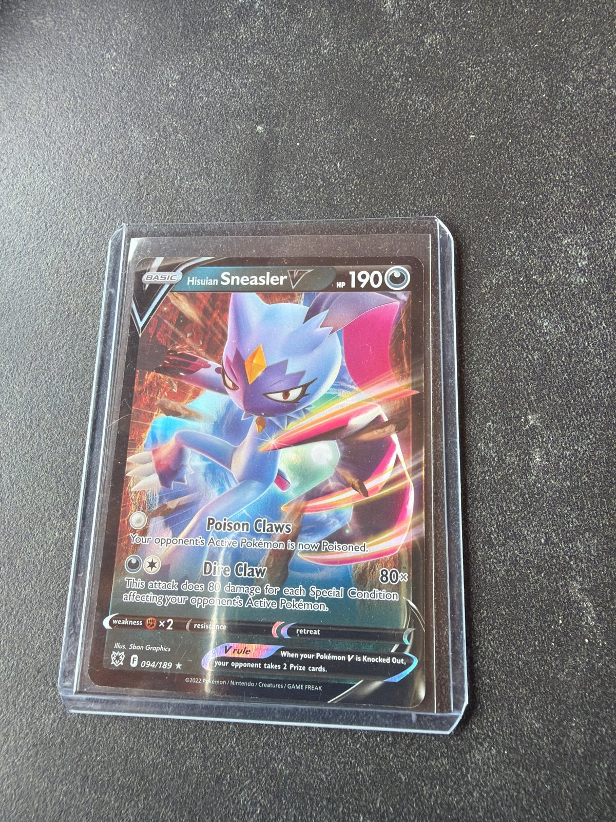 Hisuian Sneasler V Pokémon Kaart 094/189, Ophalen, Zo goed als nieuw, Losse kaart