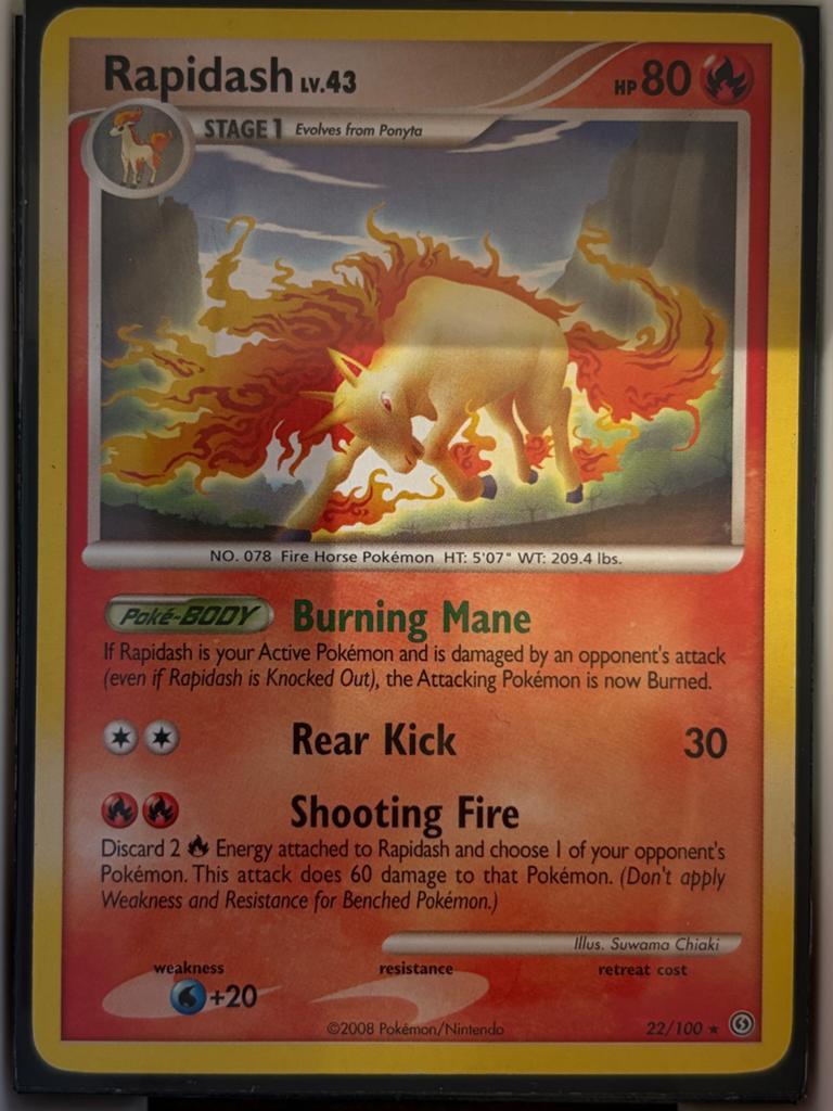 Rapidash Lv.43 Pokémon Kaart - Goede Staat, Geen Holo, Ophalen of Verzenden, Gebruikt, Losse kaart