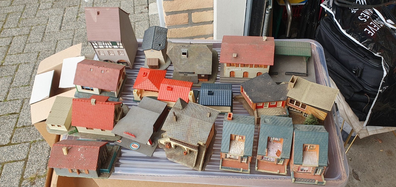 Modelbouwhuisjes HO spoorbaan, Overige merken, Gebruikt, Gelijkstroom of Wisselstroom, Brug, Tunnel of Gebouw