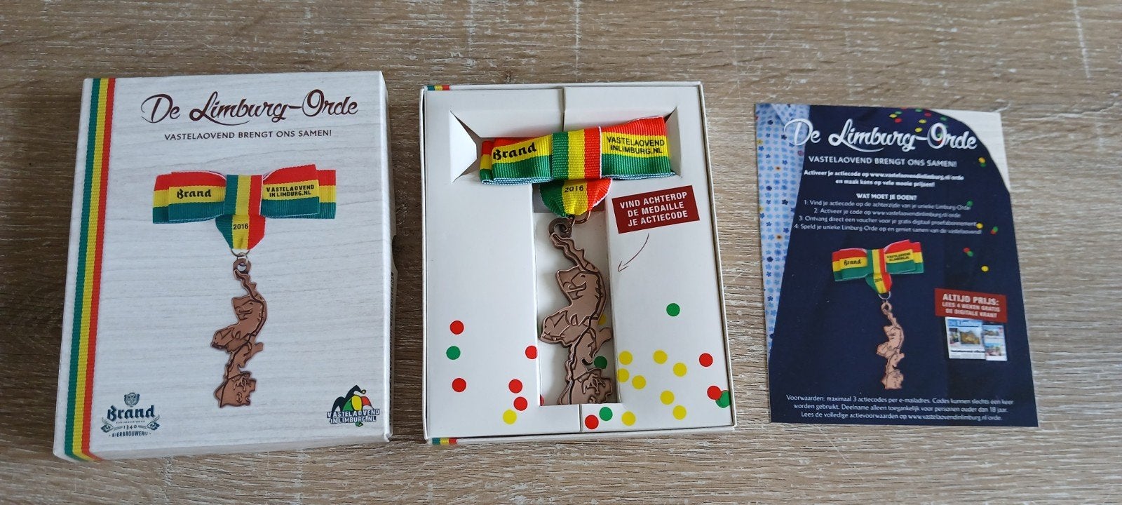 brand bier Vastelaovend de Limburg orde medaille 2016 speld, Ophalen of Verzenden, Nieuw, Overige onderwerpen, Speldje of Pin