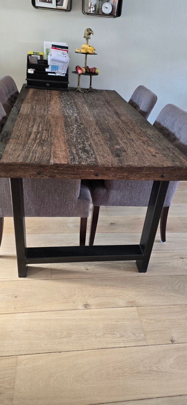 eettafel, rustiek, industrieel, robuust, 200x90 iz, Ophalen, 200 cm of meer, 50 tot 100 cm, Zo goed als nieuw