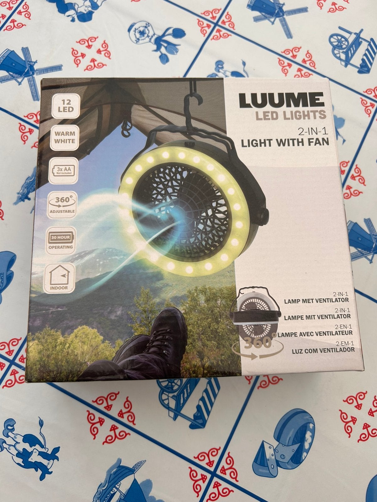 Reis Ventilator met LED Licht - 360 verstelbaar, Ophalen of Verzenden, Nieuw