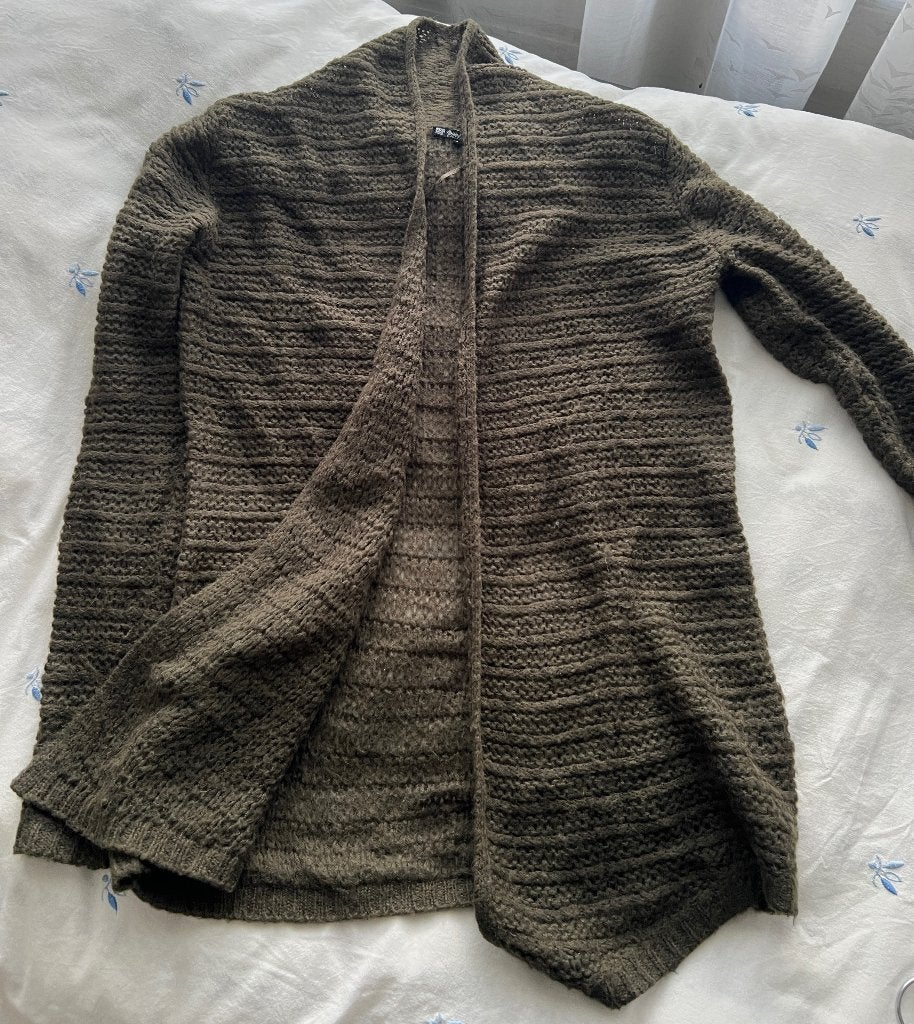America Today groen/bruin halflang vest met wol  S, Kleding | Dames, Truien en Vesten, Ophalen of Verzenden, Zo goed als nieuw