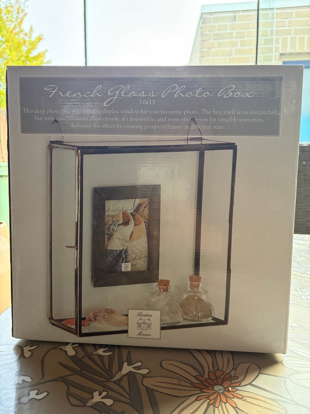 French Glass Photo Box 10x15 Riviera Maison, Ophalen, Nieuw, Glas, Fotolijst
