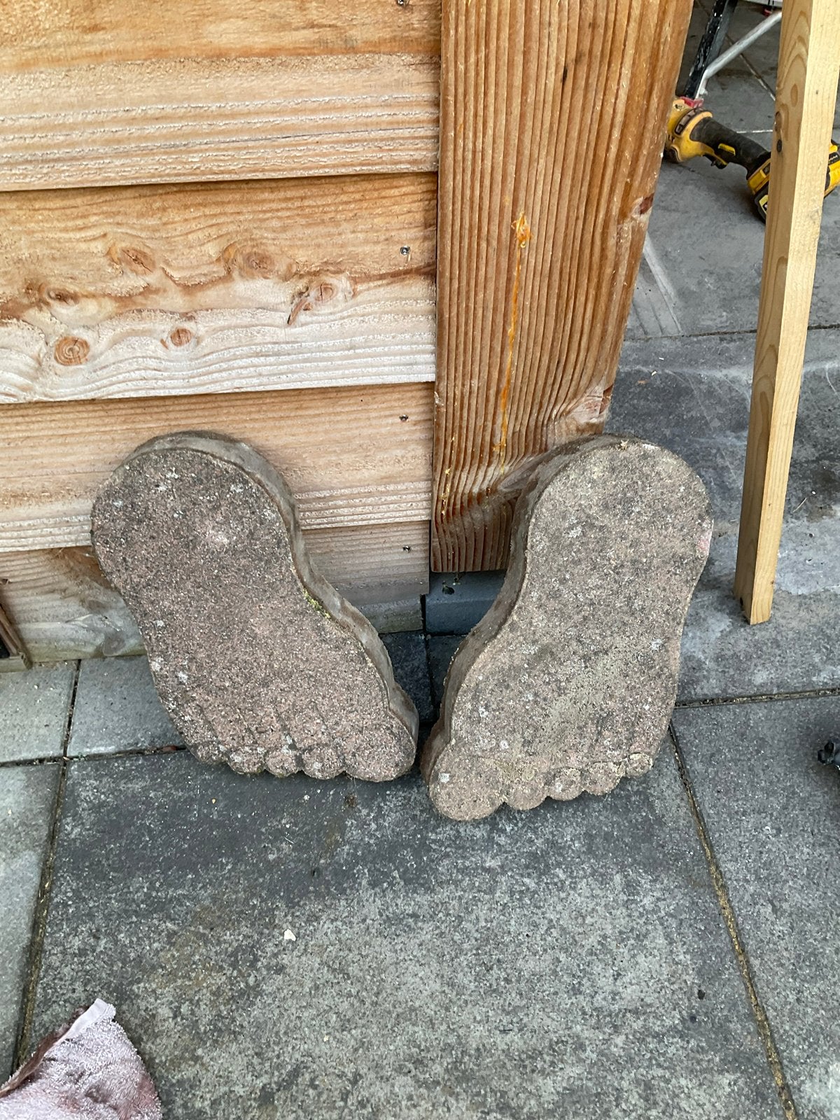 Voetstappen van beton voor tuin of decoratie, Ophalen, Gebruikt, Beton, Overige typen