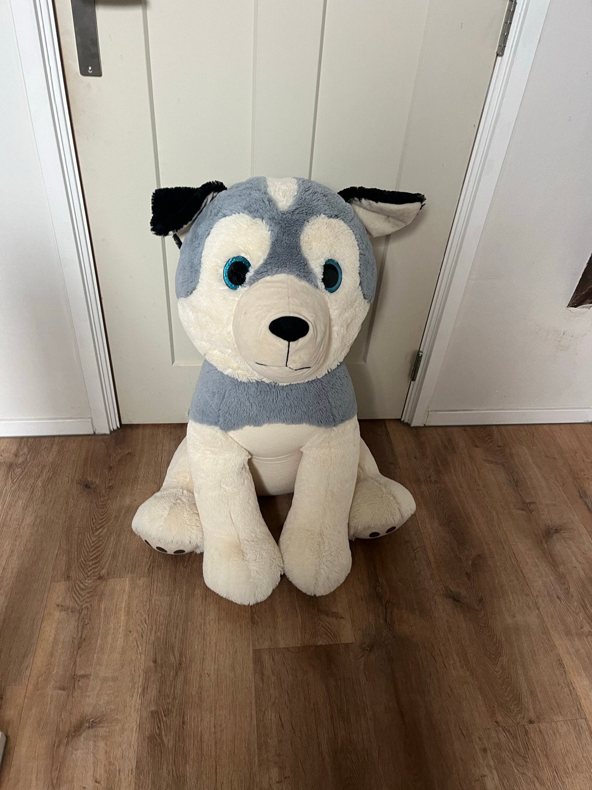 Grote knuffel husky, Overige merken, Overige karakters, Grijs, Zo goed als nieuw