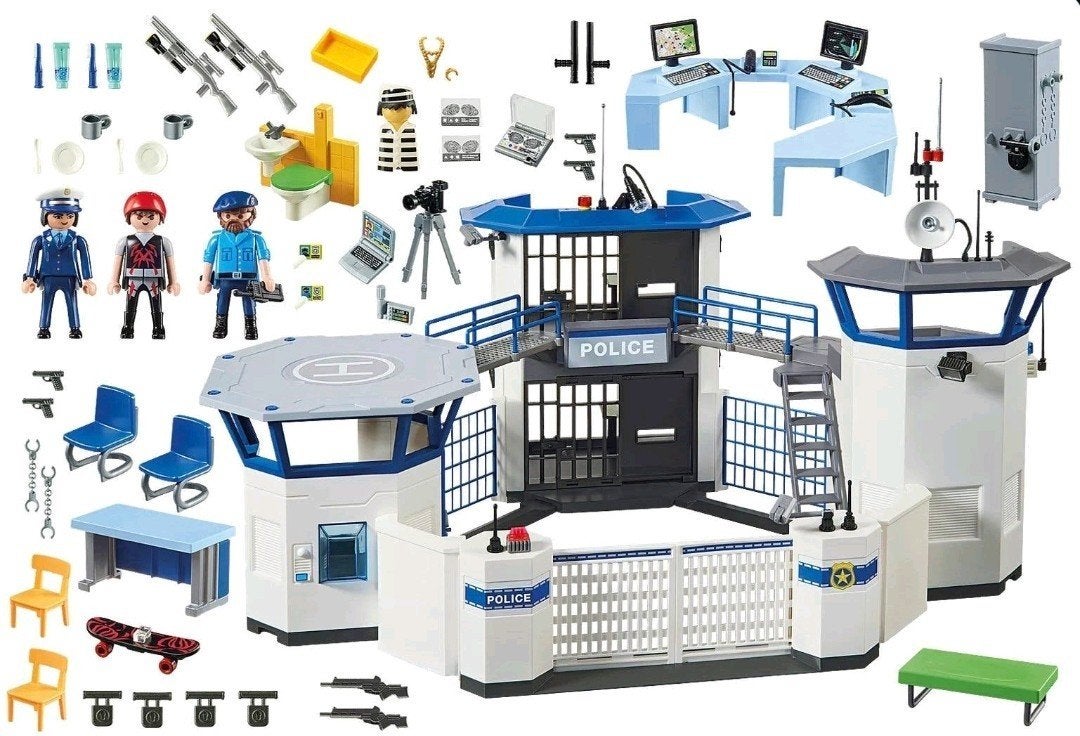 Foto 4 van Grote Playmobil doos: Politie, piraten, poppenhuis & meer!