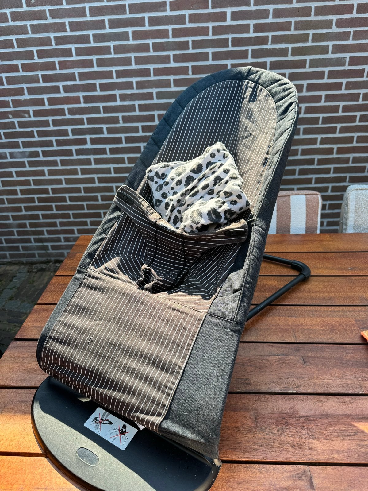 Baby Björn wipstoel met Meyco panterprint hoes, Ophalen of Verzenden, Gebruikt