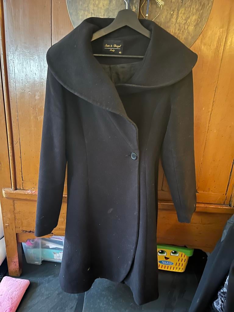 Stijlvolle Italiaanse design jas - Sam & Diago Maat 40, Kleding | Dames, Jassen | Winter, Ophalen of Verzenden, Gedragen, Maat 38/40 (M)