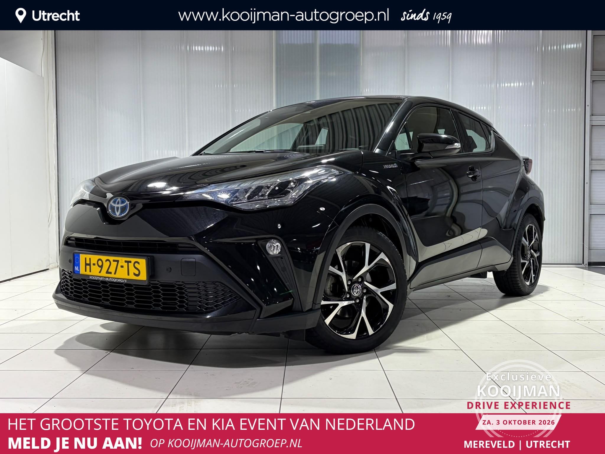 Toyota C-HR 1.8 Hybrid Dynamic Navigatie, Adaptieve Cruise C, Automaat, Postbus 212
4940 AE  Raamsdonksveer, NL, Zwart, Hybride Elektrisch/Benzine