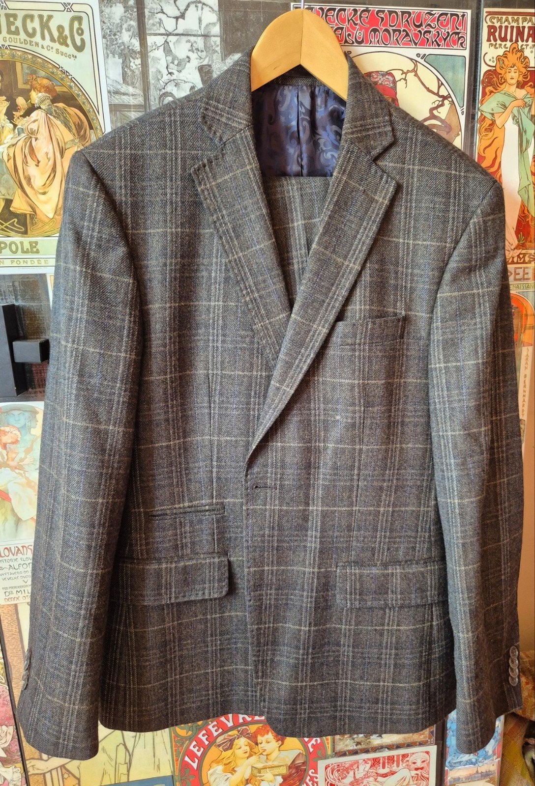 Com4 Blue Label Kostuum - Maat 50 - 100% Scheerwol, Ophalen, Zo goed als nieuw, Maat 48/50 (M), Blauw