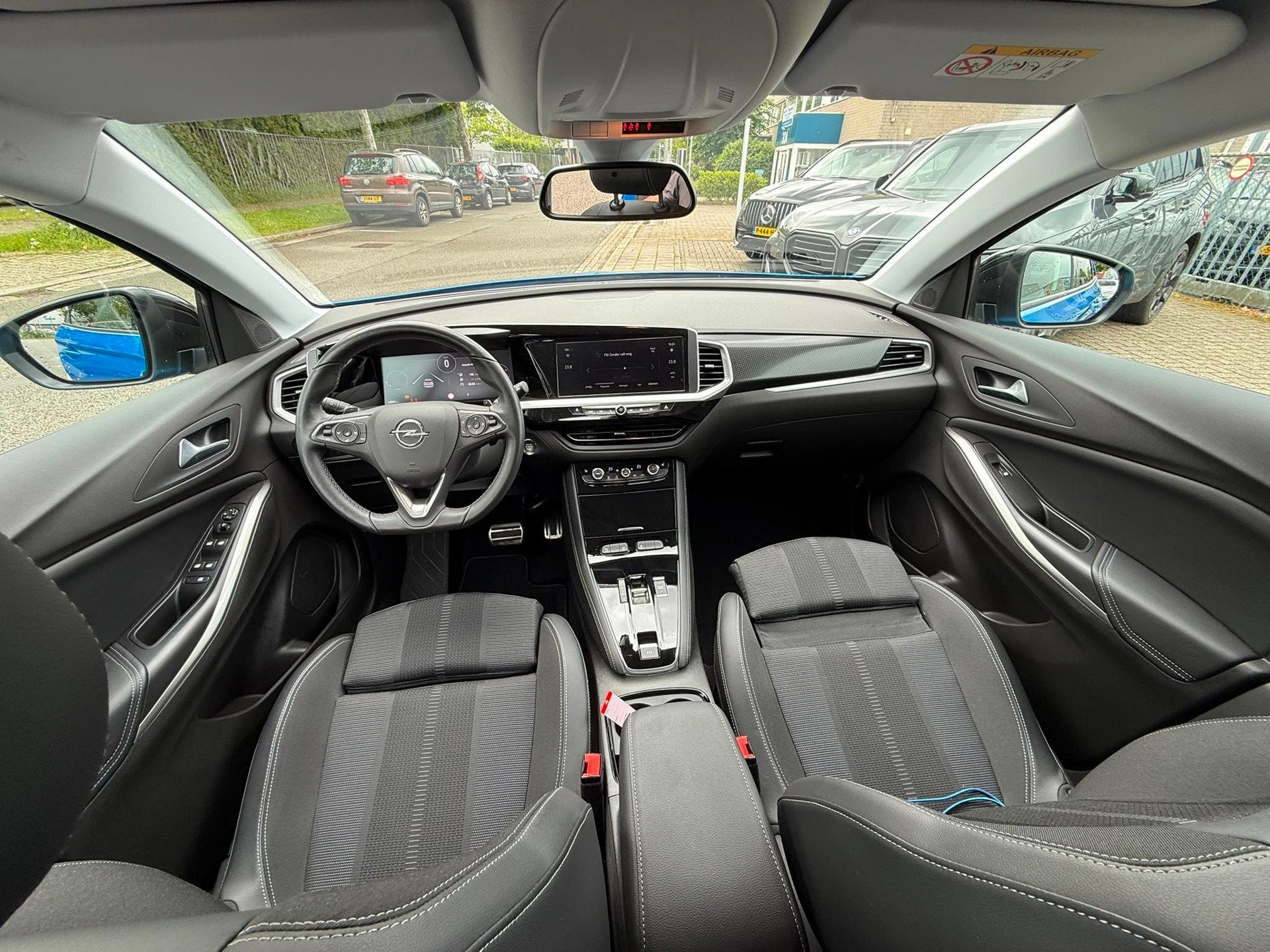 Opel Grandland 1.2 Turbo GS Automaat, Navi, Nieuwstaat Deale, Gebruikt, 1199 cc, Blauw, Leder en Stof