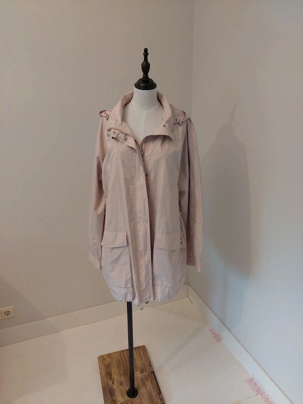 Polyester windjack maat L / 40 - afneembare capuchon, Beige, Ophalen of Verzenden, Gedragen, Maat 42/44 (L)