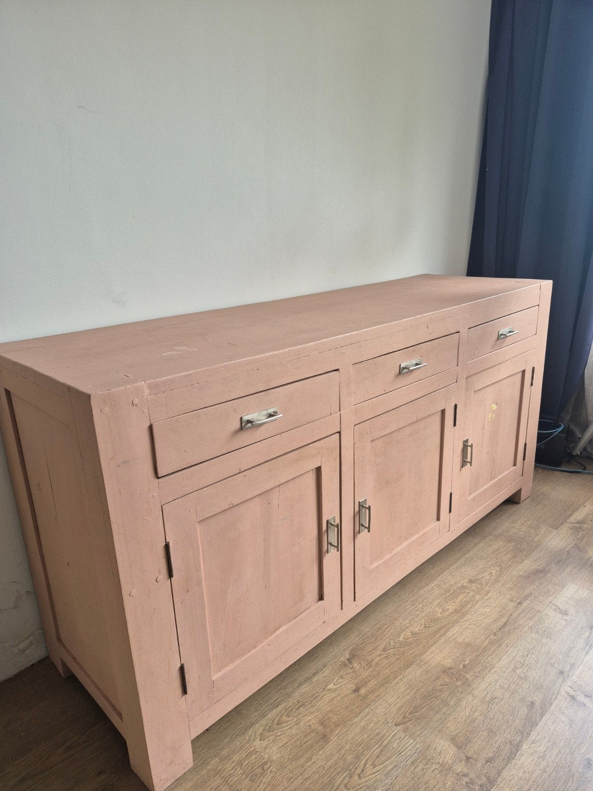 Teak houten dressoir met lades en deuren, Ophalen, Gebruikt, Met deur(en), 150 tot 200 cm