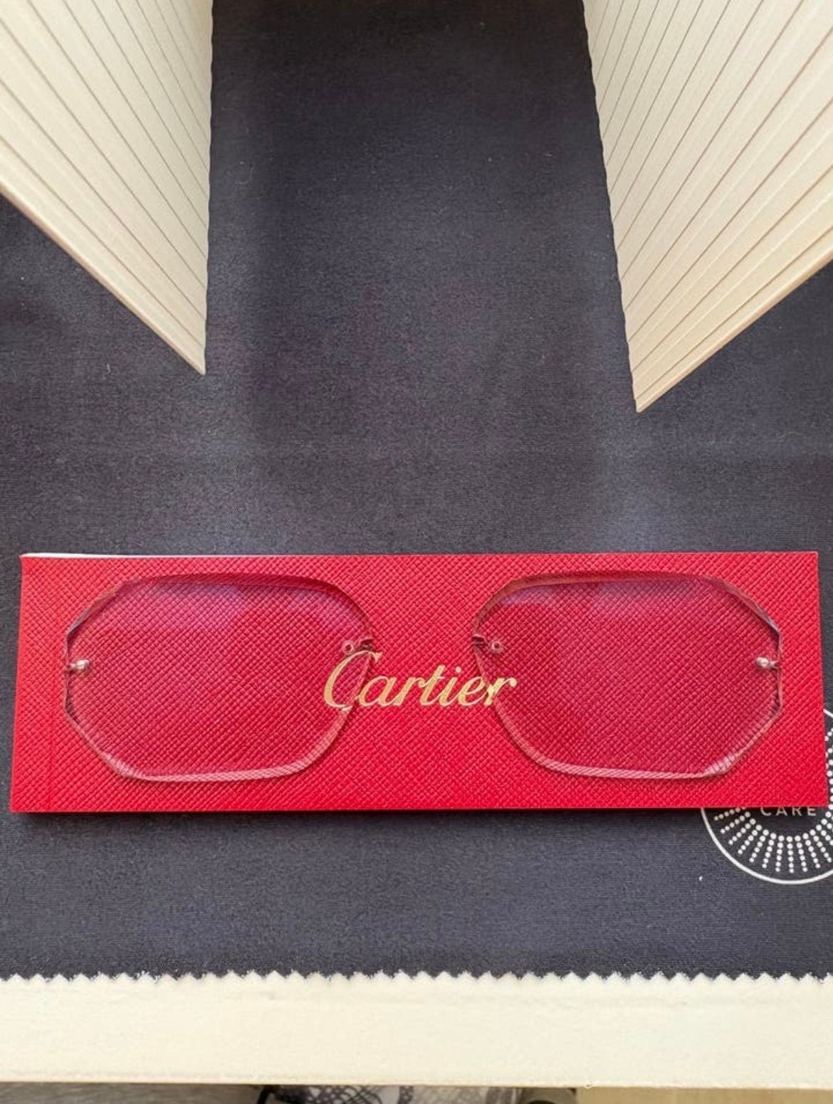 Cartier Bril Panthere Glazen Meekleurend, Overige merken, Zonnebril, Blauw, Nieuw