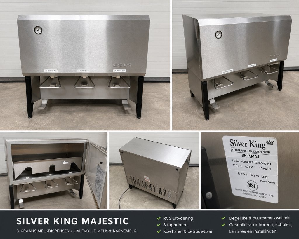 Silver King SK15MAJ 3-kraans melkdispenser melkkoeler – RVS, Zakelijke goederen, Horeca | Overige, Ophalen