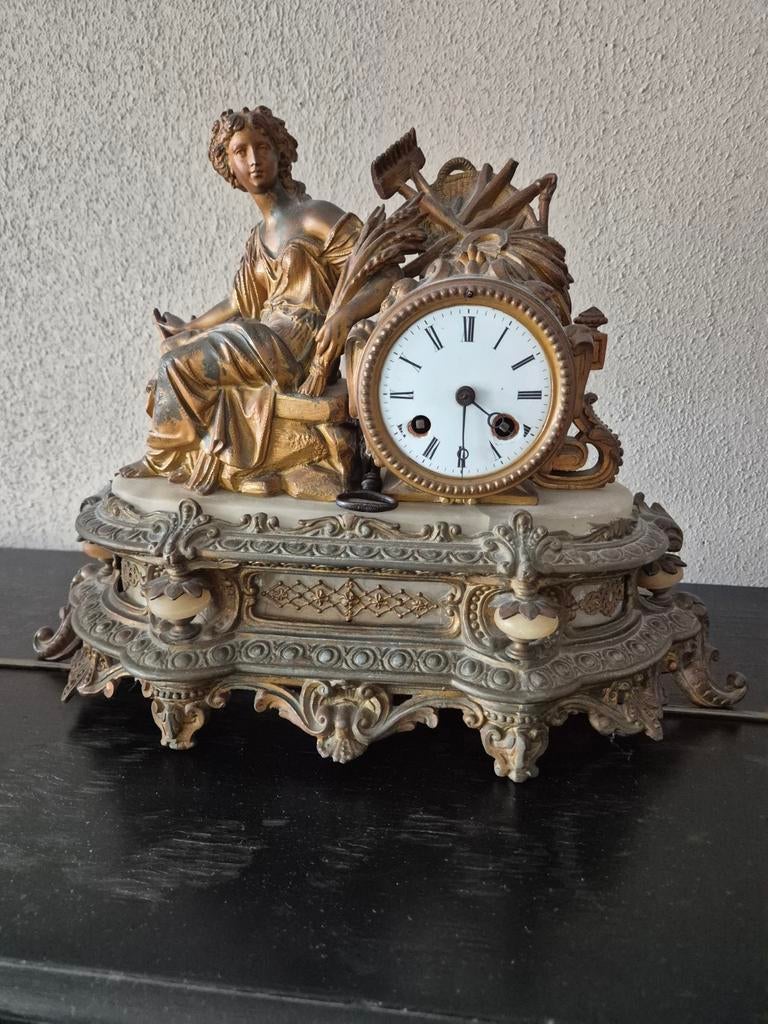 Klok. Antieke franse pendule., Antiek en Kunst, Ophalen of Verzenden