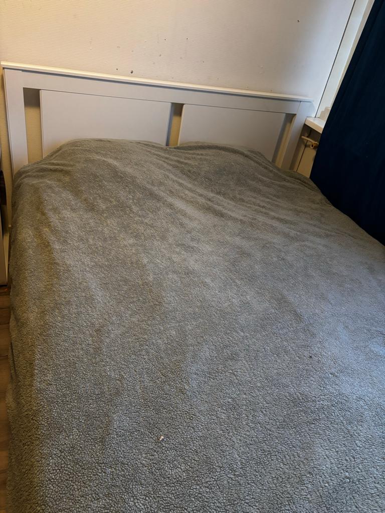 IKEA Tweepersoonsbed 160cm met 2 lades en nachtkastje, Ophalen, Gebruikt, Wit, Tweepersoons