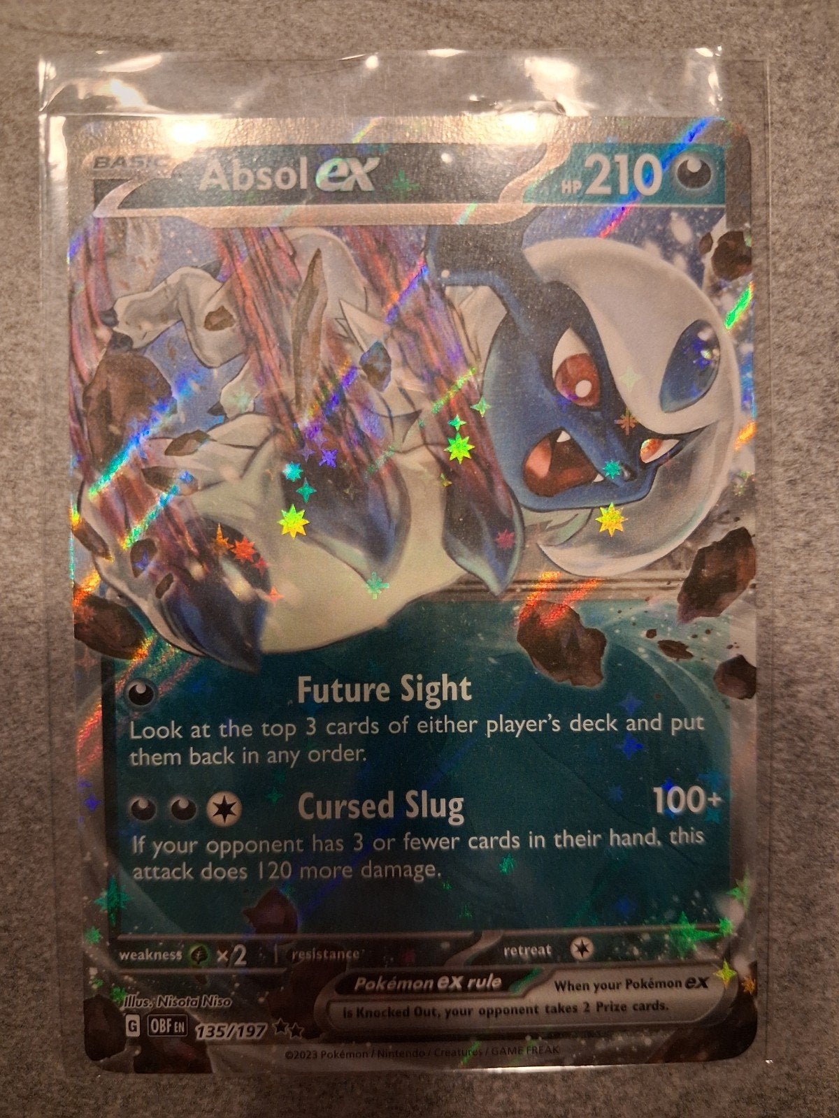 Pokémon Kaart Absol ex 135/197 Obsidian Flames, Ophalen of Verzenden, Zo goed als nieuw, Losse kaart, Foil