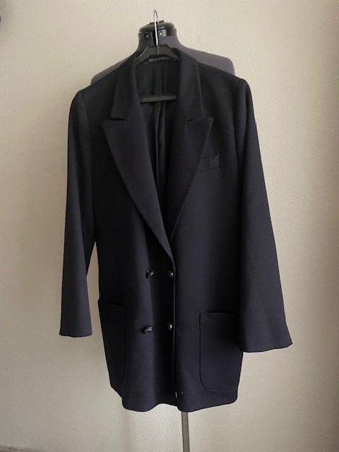 Vintage Zwarte wollen Blazer van Marks & Spencer 40, Ophalen of Verzenden, Zo goed als nieuw, Maat 38/40 (M), Zwart