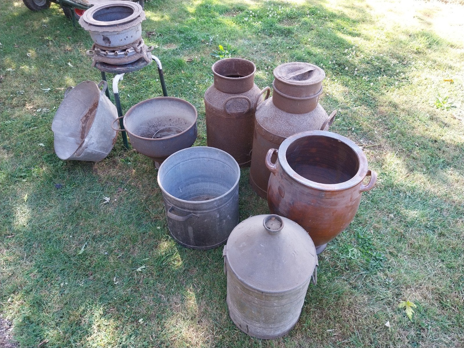Diverse antieke landbouw- en huishoudelijke items, Ophalen of Verzenden