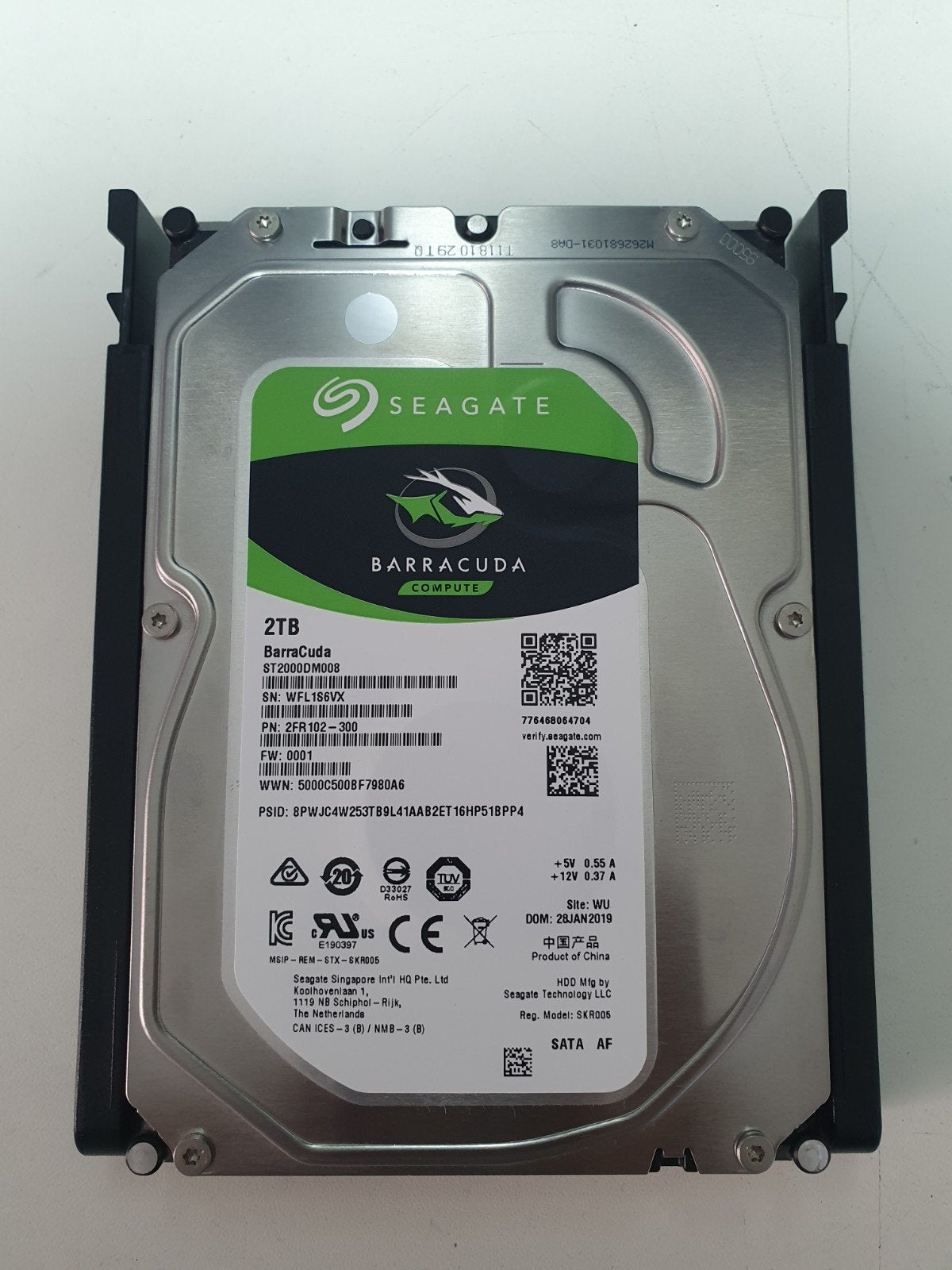 Seagate BarraCuda 2TB HDD — ST2000DM008 Geformatteerd, Computers en Software, Harde schijven, Intern, ., Ophalen of Verzenden