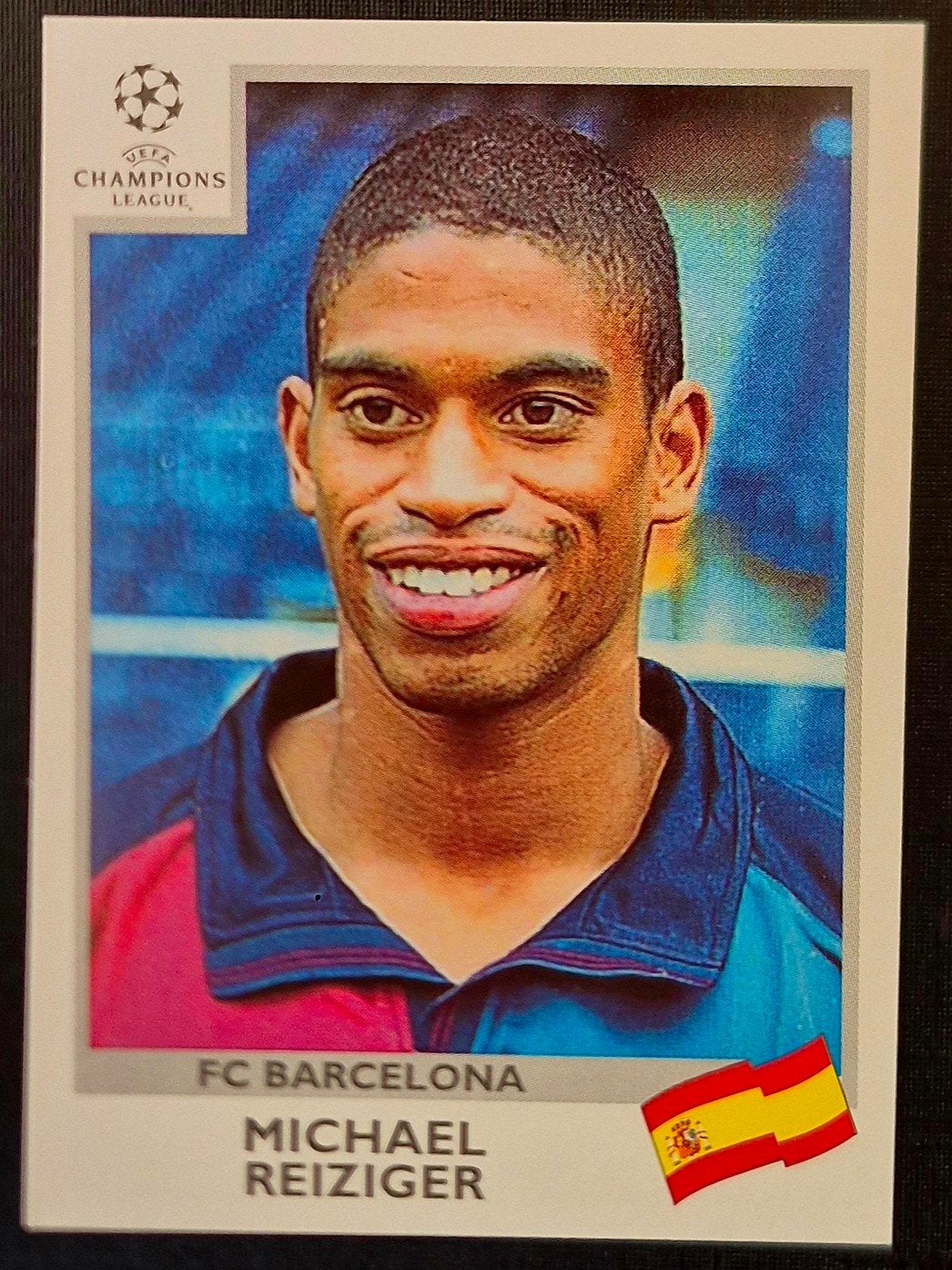 Panini Champions League Michael Reiziger - FC Barcelona, Ophalen of Verzenden, Zo goed als nieuw, Sticker