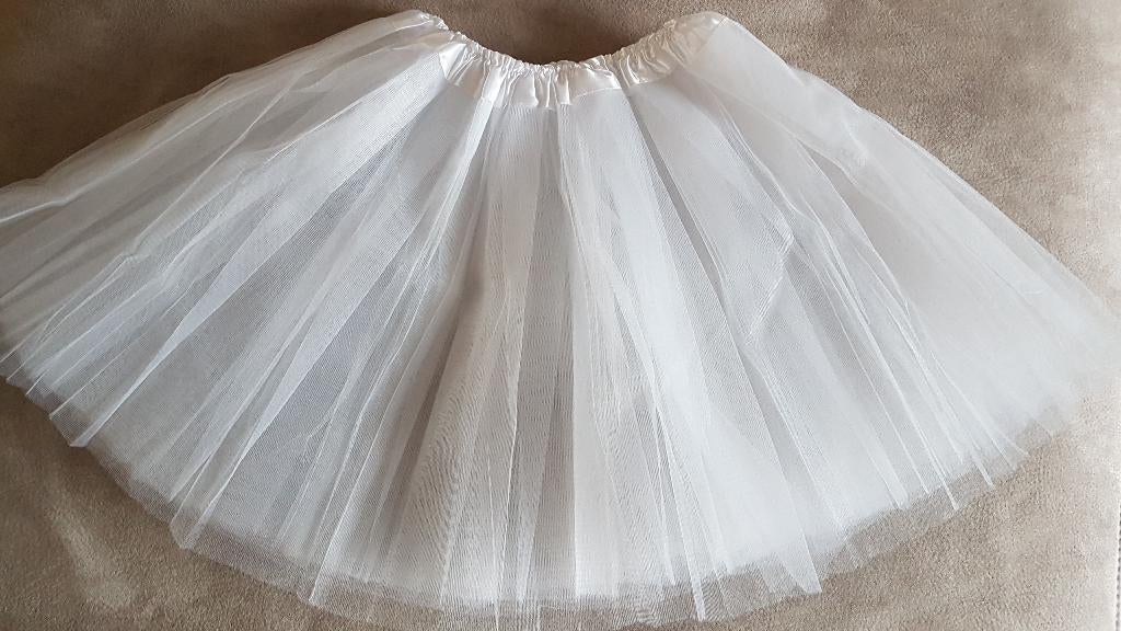 Nieuwe witte tutu / tule / petticoat/ onderrok, mt. 34 tm 44, Ophalen of Verzenden, Nieuw, Wit, Boven de knie