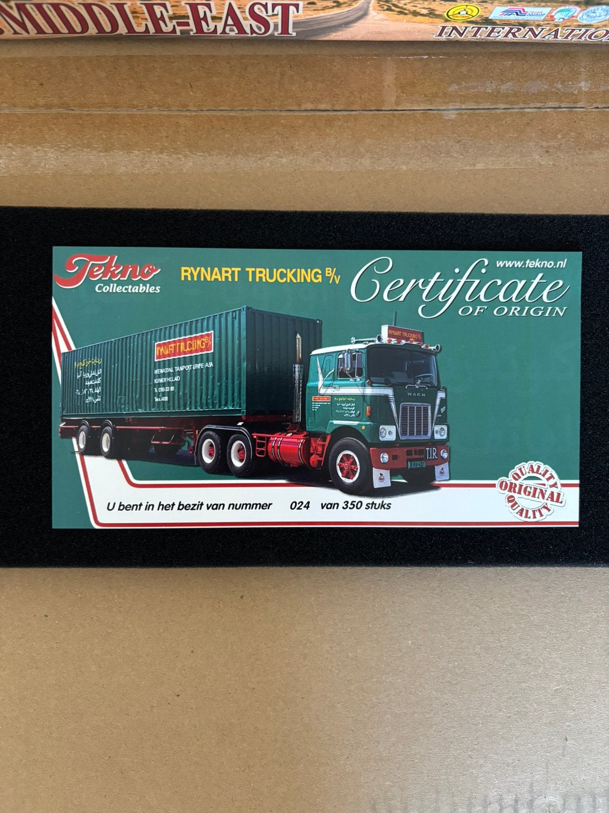 Tekno model vrachtwagen Rynart trucking BV, Ophalen, Zo goed als nieuw, Groter dan 1:32, Tamiya