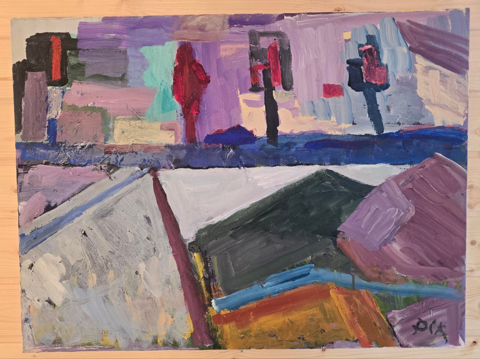 P.C. Kuiper Gesigneerd Schilderij 60 x 80 cm, Ophalen of Verzenden