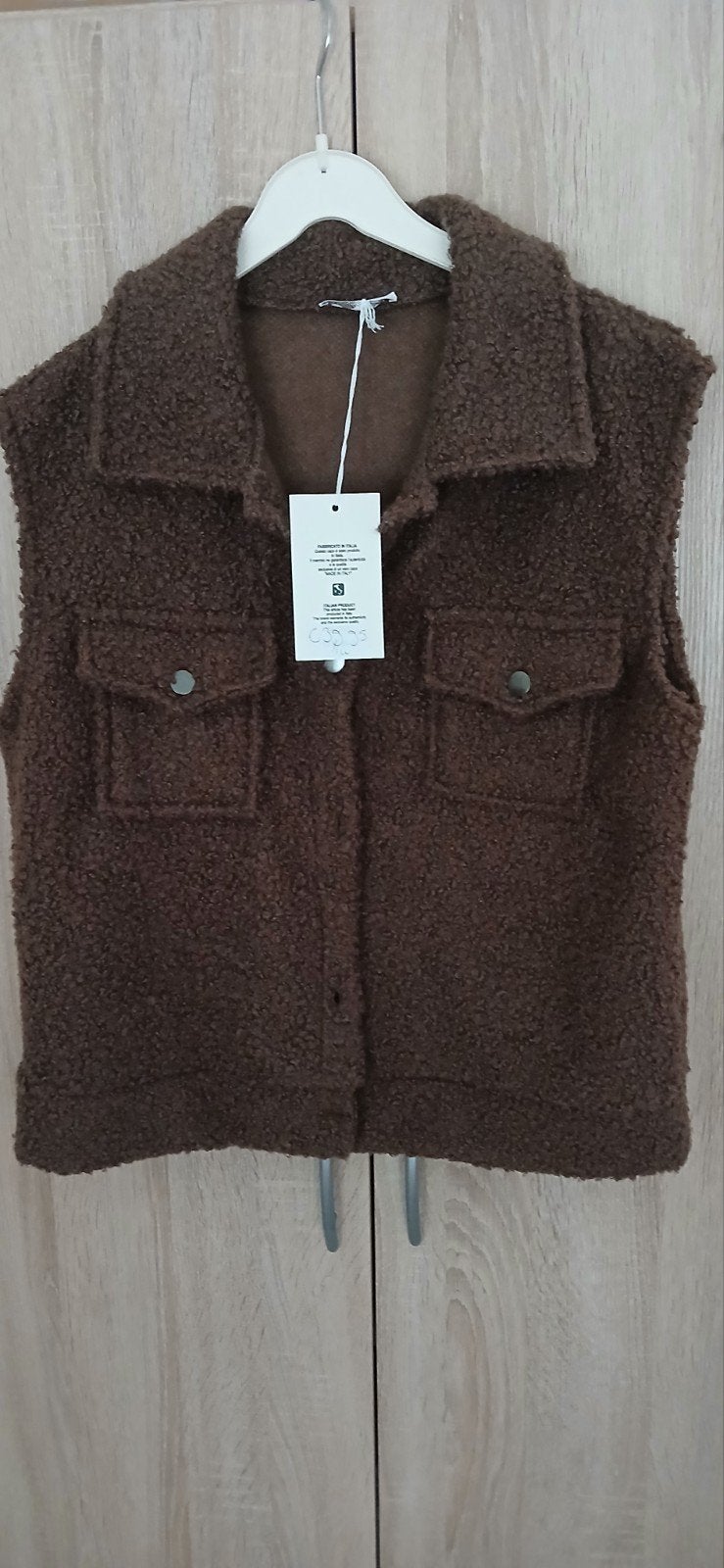 Nieuw bruin teddy gilet bodywarmer een maat, Ophalen of Verzenden, Nieuw, Bruin