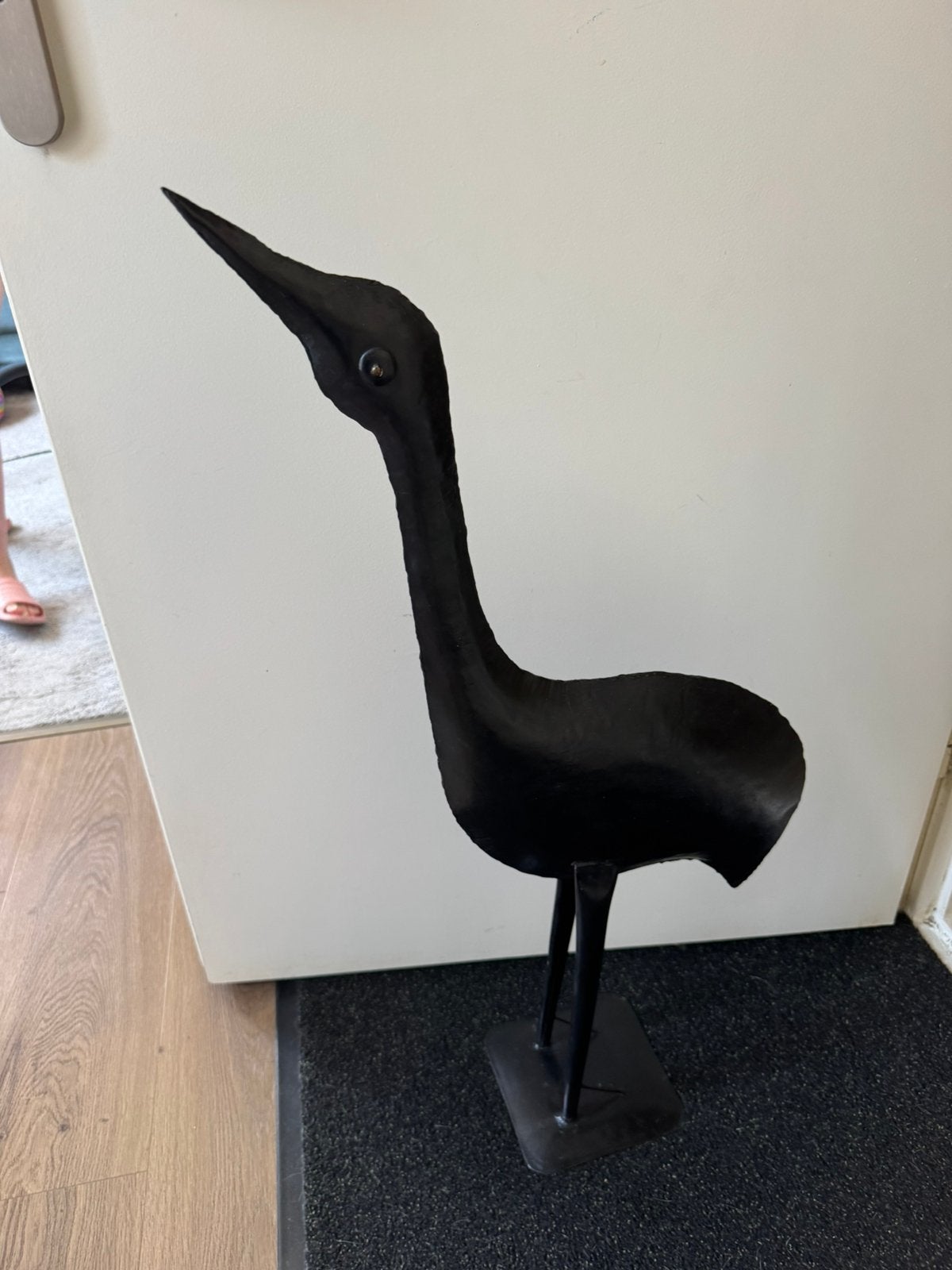 Metalen reiger / kraanvogel zwart – 90 cm hoog, Ophalen, Zo goed als nieuw, Dier