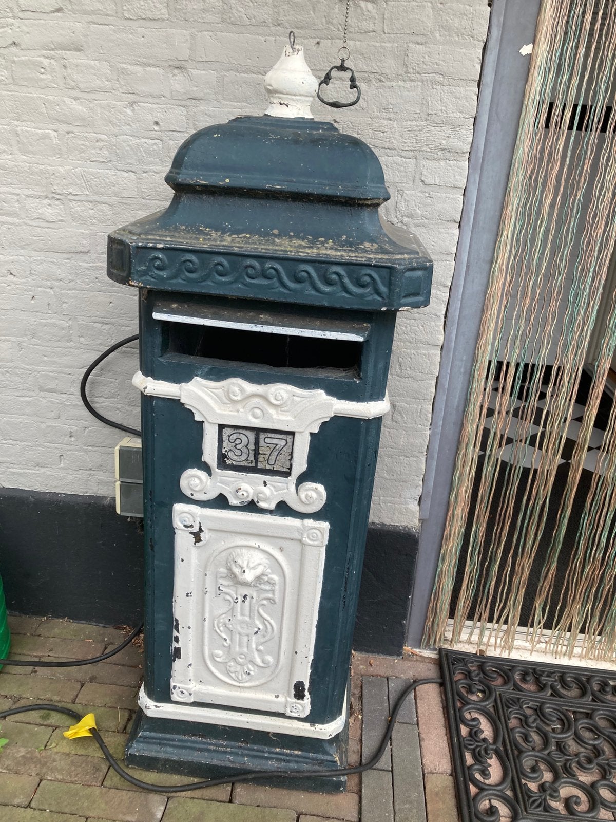 Groene staande brievenbus te koop, Tuin en Terras, Brievenbussen, Ophalen, Gebruikt, Beton, Staande brievenbus