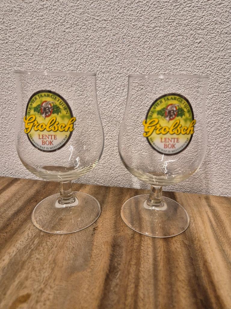 Bier glas: Grolsch lentebok, Ophalen of Verzenden, Zo goed als nieuw, Glas of Glazen, Grolsch