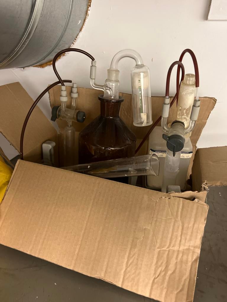 Vintage Apothekers Glas Laboratorium Set - Oud & Uniek, Antiek en Kunst, Ophalen of Verzenden