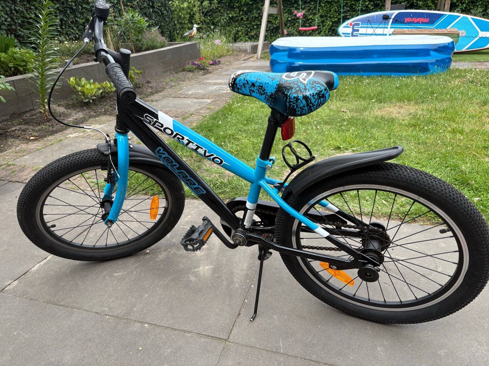 Volare Sportivo Kinderfiets 20 inch - Zwart/Blauw, Ophalen, Zo goed als nieuw, Terugtraprem, 16 tot 20 inch