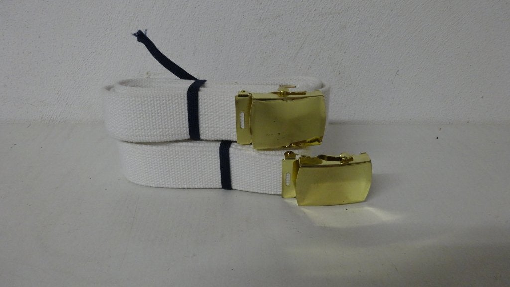 2 witte broekriemen, Ophalen of Verzenden, Landmacht, Nederland, Kleding of Schoenen