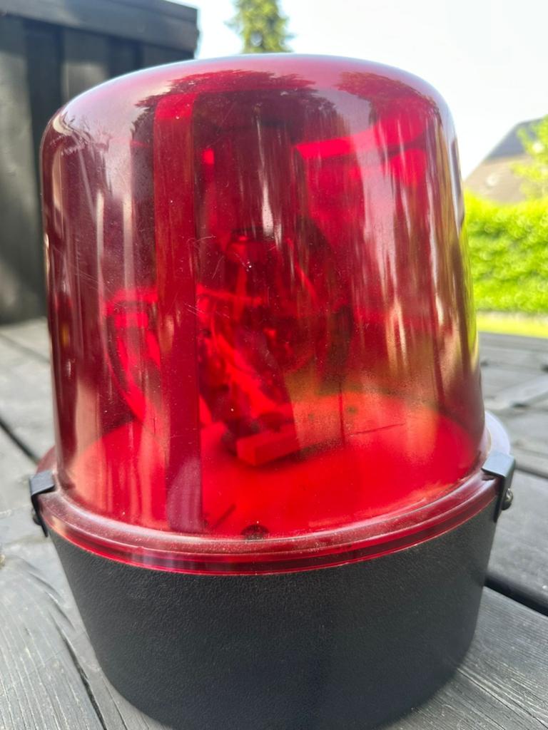 Rode zwaailamp - Vintage signaallamp, Ophalen of Verzenden, Gebruikt, Overige typen, Kleur