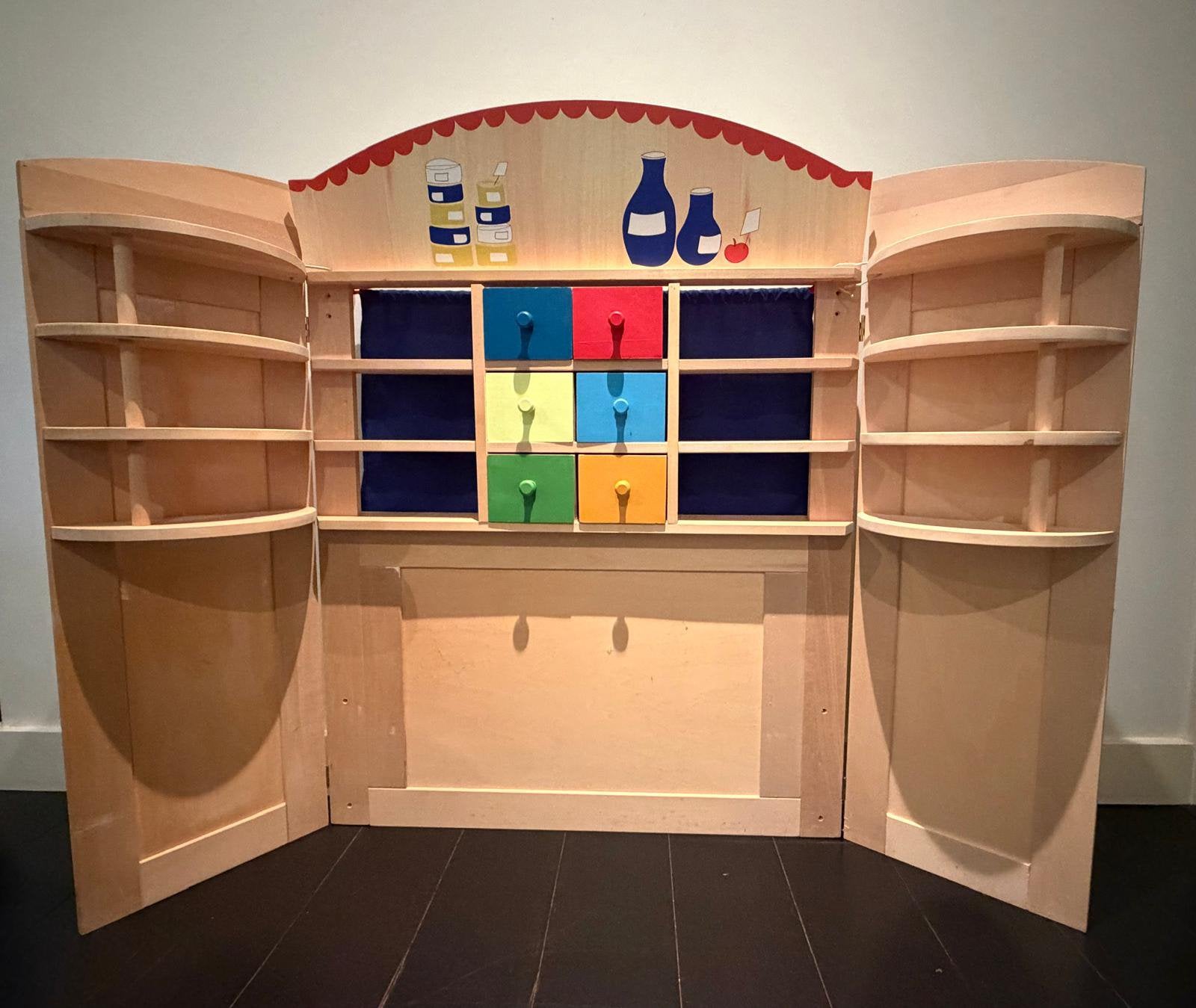 Poppenkast - houten winkeltje (2-zijdig), Kinderen en Baby's, Ophalen, Meubelstuk of Keukentje