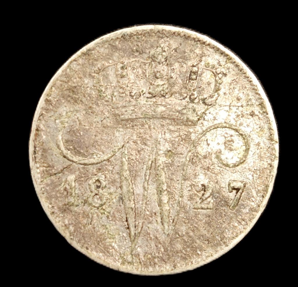 1827B 10 Cent Willem 1, Verzenden, Zilver, 10 cent, Koning Willem I