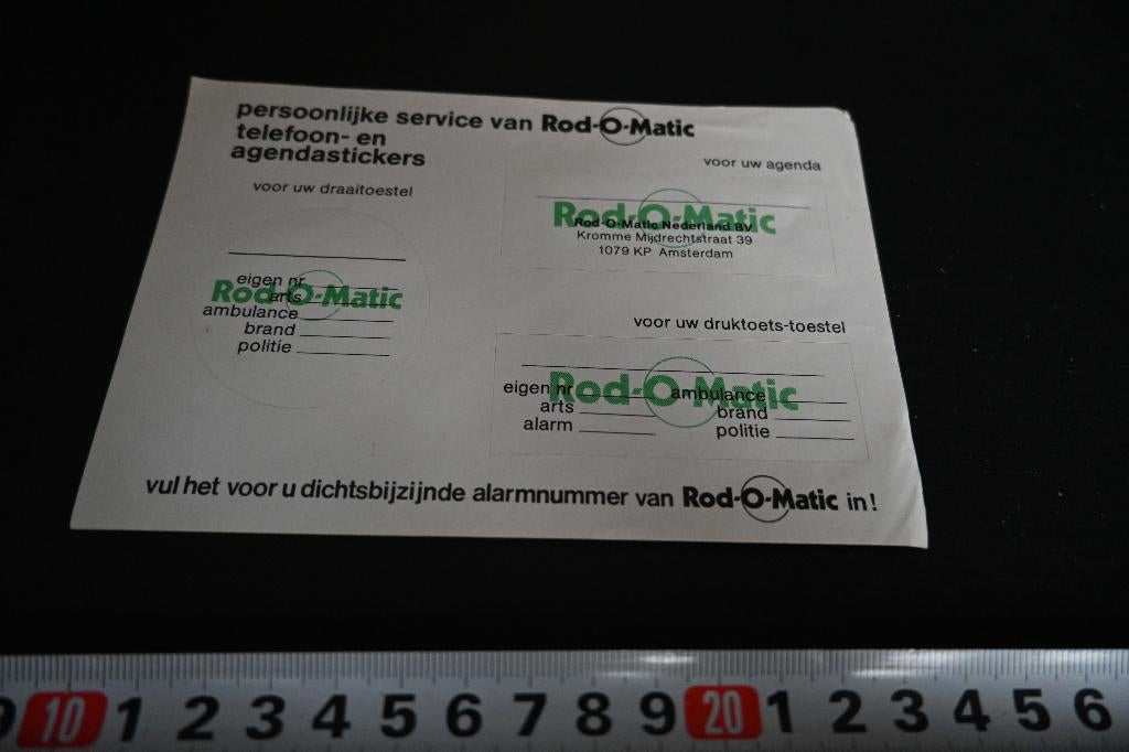 sticker Rad-O-Matic Amsterdam Telefoon agenda stickers, Ophalen, Zo goed als nieuw