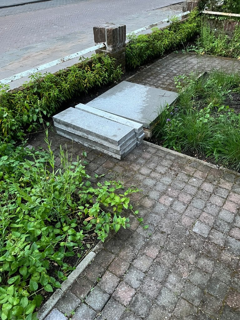 1x Schellevis Oudhollands Tegel 80x80x5cm Grijs, Tuin en Terras, Ophalen, Nieuw, Minder dan 5 m², Beton