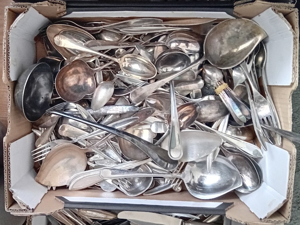 7.2 kg verzilverde besteksets Keltum, Ophalen of Verzenden