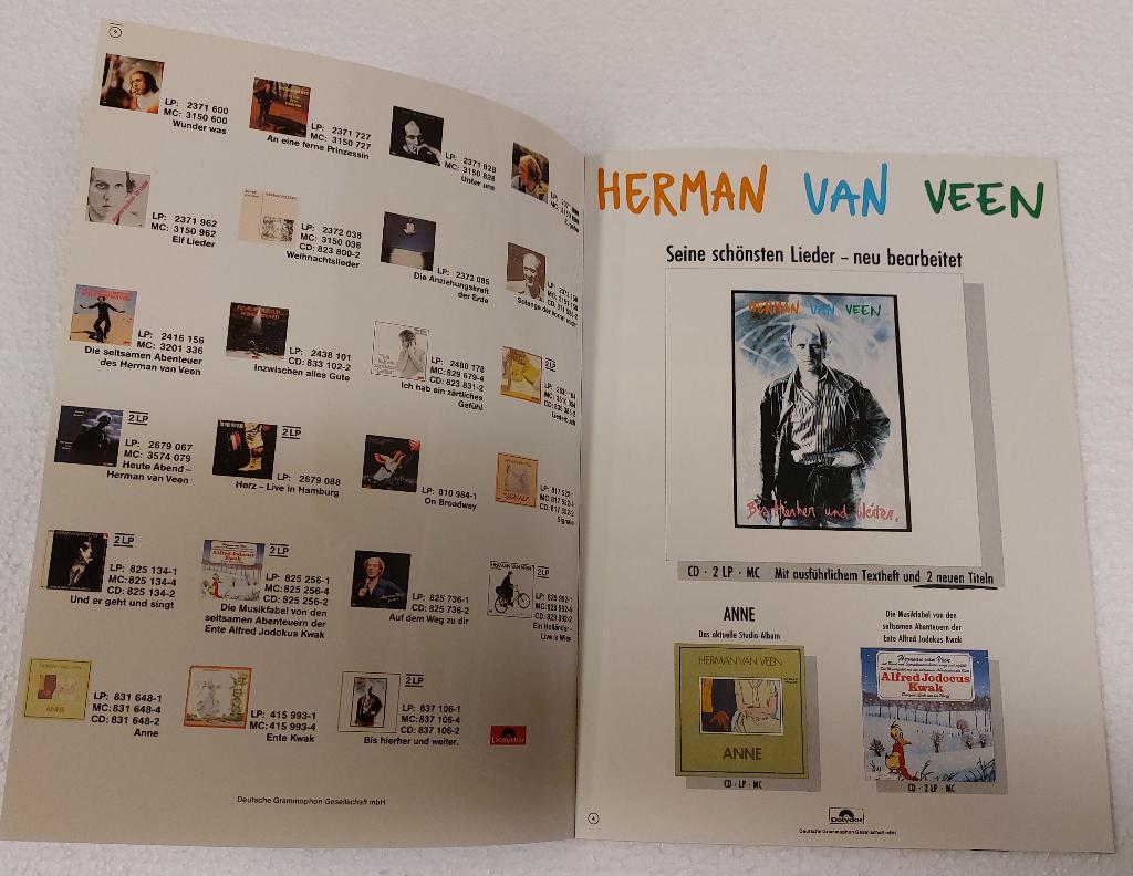 Herman van Veen PROGRAMMA 1988 Bis Hierher Duitsland, Verzamelen, Verzenden, Gebruikt, Boek, Tijdschrift of Artikel