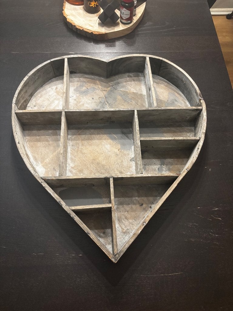 Groot hout hart wanddecoratie, Ophalen, 67 cm, Wandhanger, Hout