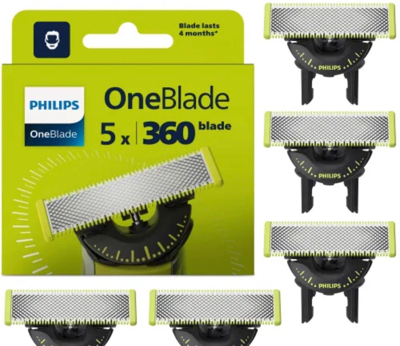 Philips oneblade mesjes 5 stuks, Ophalen of Verzenden, Zo goed als nieuw, Scheren en Epileren